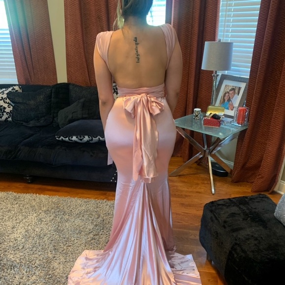 Portia and Scarlett satin mermaid gown - Picture 7 of 8